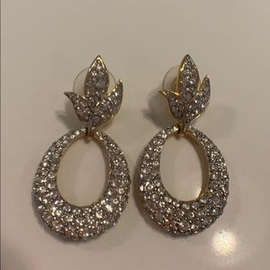 Rare Vintage Givenchy leaf drop crystal earring